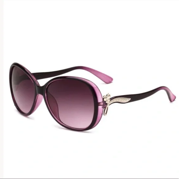 Purple Oversized Ombre Sunglasses Polarized New w Case - Picture 9 of 9